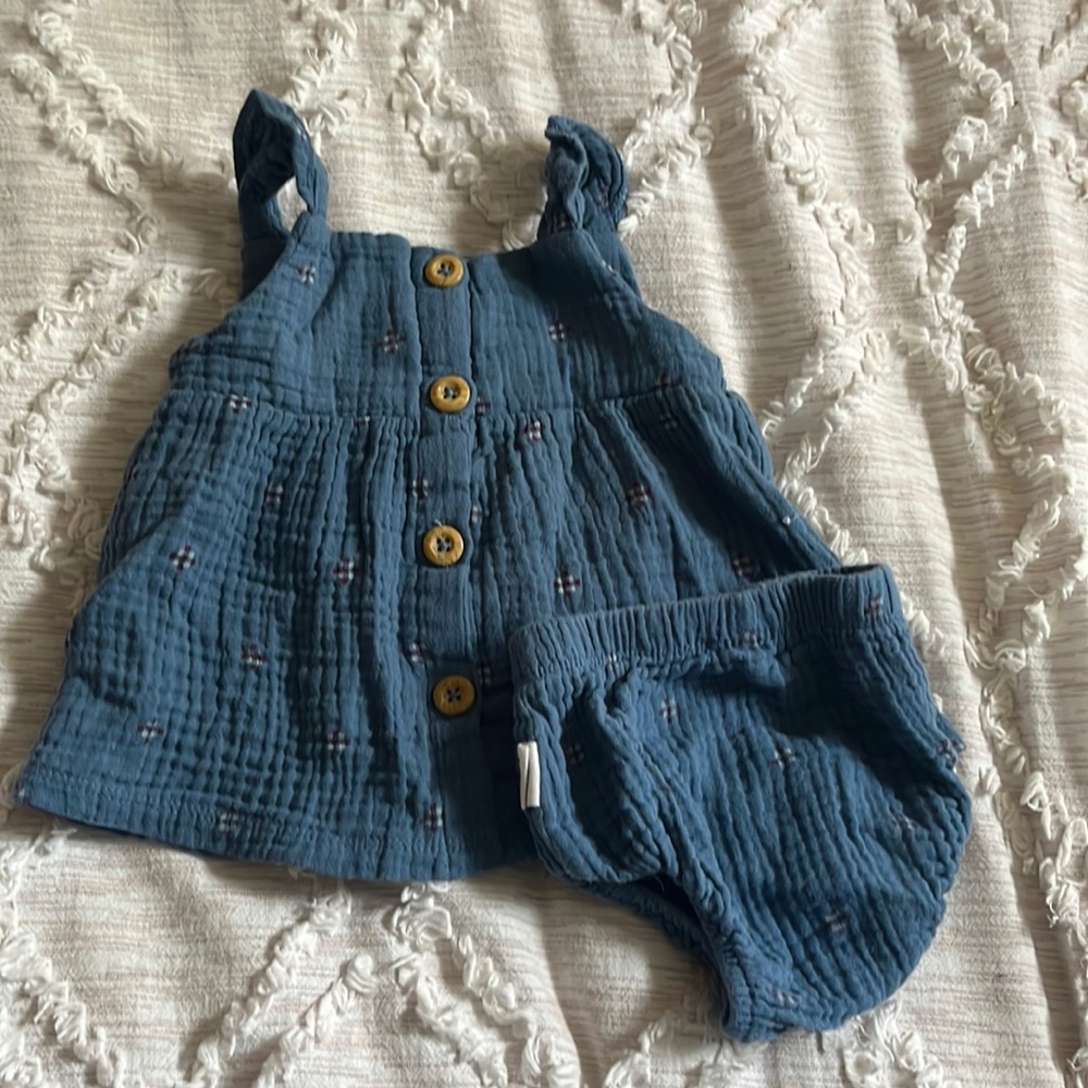 Rabbit + Bear Dress with bloomers